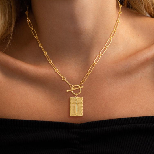14k Dainty Nail Cross Necklace - Olivia Grace